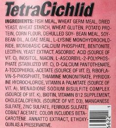 Ingredients in Tetra fish food