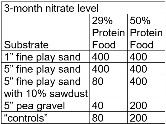 Aquarium denitrification test results